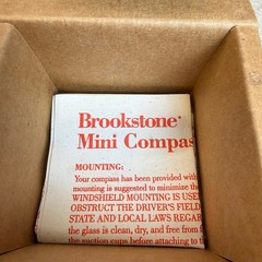 VTG Brookstone Mini Compass w/ Suction Mount 172759 Black Navigation Tool NIB