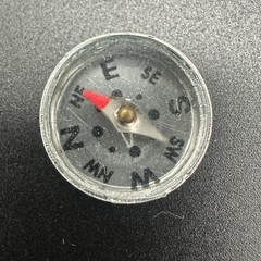 5 Pc Vtg Metal & Glass Button Compass Lot Miniature Pocket Tiny Toy Unbranded