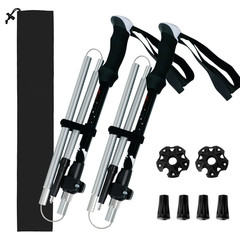 Collapsible Trekking Poles for Hiking – 2 Pack Collapsible Aluminum Walking Stic