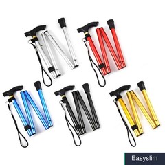 Folding Walking Stick Adjustable 33-37 Inches Lightweight Aluminum Blue