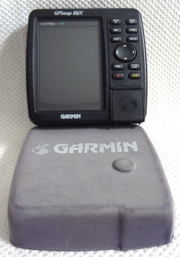 GARMIN GPSMAP 182C MARINE CHART PLOTTER FISHFINDER GPS UNIT w/ KNOBS & SUN COVER