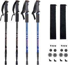 Bastones de trekking para senderismo, paquete de 2 plegables ligeros antigolpes.