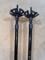 Yukon Charlie’s Trekking Poles 24-36” Hiking Walking Black Expandable Used.