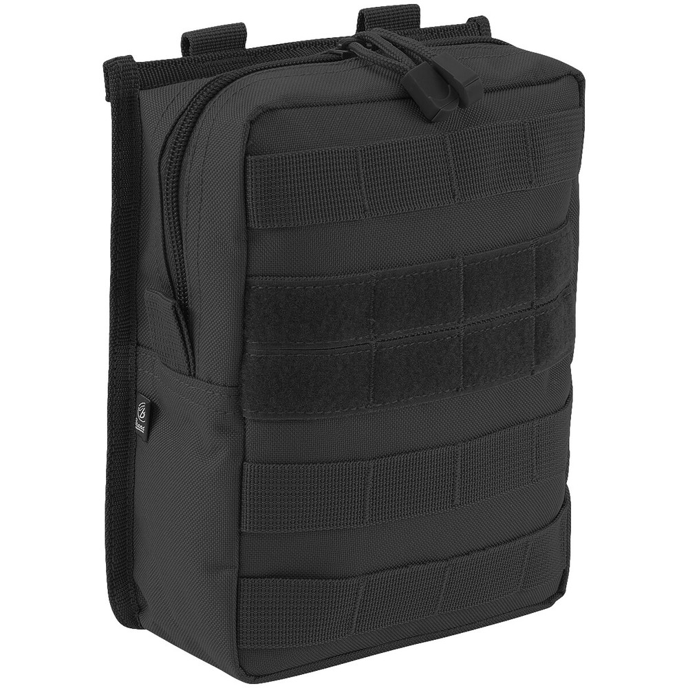 Brandit MOLLE Pouch Cross Zipper PALS Organizer Pocket Webbing Tactical Black