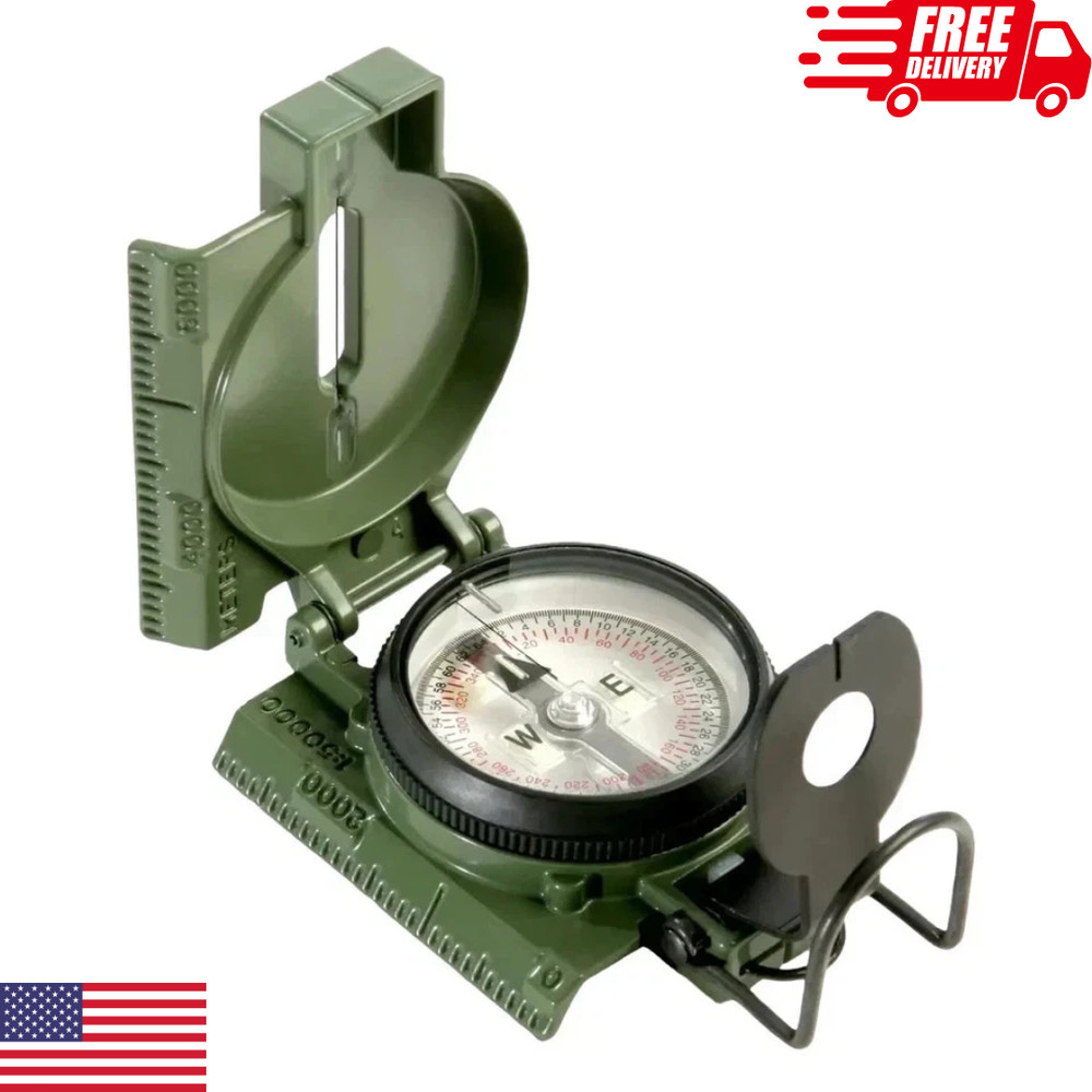 Cammenga Model 3H Tritium Lensatic Compass Olive Drab US Army Issue with Pouch
