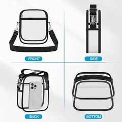 Clear Bag for Stadium Events Small Clear Purse Crossbody Bag for Women Black