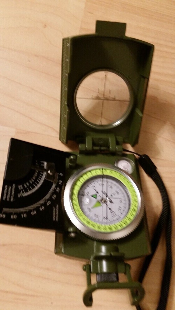 AOFAR Military Camo Compass Hiking, Lensatic Sighting Waterproof, Durable – NEW
