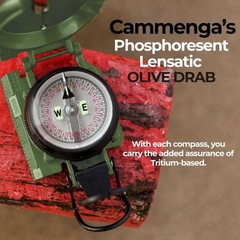 Cammenga Compass Military Grade Phosphorescent Lensatic Compass Shock, Sand,…