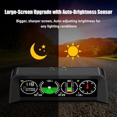 Car Inclinometer for Off-Road, GPS Speedometer MPH KMH with Compass, X60 Pro
