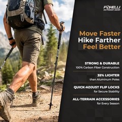 Carbon Fiber Trekking Poles – Lightweight Collapsible Hiking Poles with Cork …