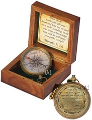 Trust in The Lord with All Your Heart -Proverbs 3: 5-6 Quote Engraved Compass…