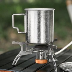 Titanium Camping Mug Portable Coffee Cup 450ml Capacity Smooth Rim Design