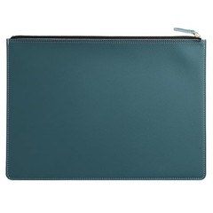 PU Leather A4 File Folder Zipper Document Holder Envelope Folder Case Haze Blue