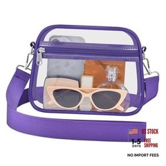 Clear Bag for Stadium Events – Stadium Approved Mini Clear Purse, Small Purple