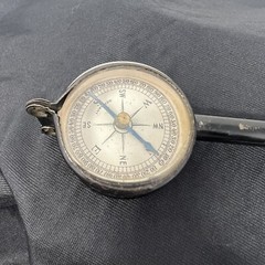 Vintage German Military Glass And Metal Compass Mirror Magnifying Germany