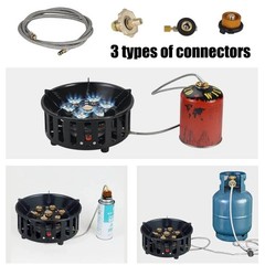 19800W 7-Core Camping Stove – Portable Gas Burner with Windproof Ignition.