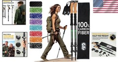 Ultra Strong Lightweight Carbon Fiber Trekking Poles – 55-Inch Adjustable Design