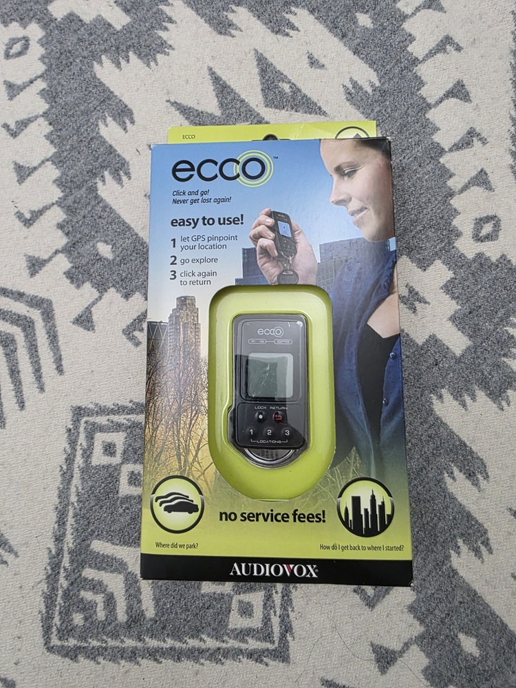 Audiovox Ecco Handheld Keychain GPS Rechargeable – Sealed – Digital Compass