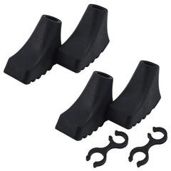 4pcsTrekking Pole Tips Boot, Walking Stick Rubber 2.05X1.85X0.98″, Black