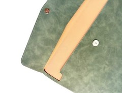 2 Pack PU Leather A4 File Folders Document Holder Waterproof Light Green