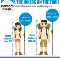 Travel Folding Trekking Hiking Pole with Carrying Case,Collapsible Cane Adjustab
