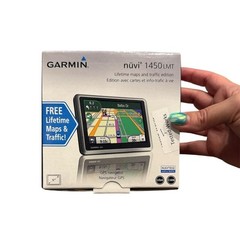 Garmin nüvi 1450 LMT GPS Navigator – Black and White navigation device car