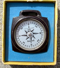 Vintage Taylor Showay Compass Model 2906 Handheld Pocket or Chain Hiking Walking