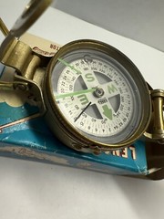 Vintage Luminescent Lensatic Compass Model 14-829 WITH ORGINAL BOX Clean!