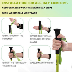 Carbon Fiber Trekking Poles & Walking Stick Retractable Lightweight for Hiking &