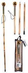 55″/3Pc Detachable Pine Wood Hiking Stick (Eagle Design)