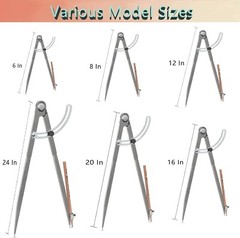 Portable 24-Inch Metal Compass for Professional Woodworking and Geometry Tasks