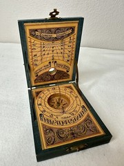 RARE Vintage Antique Solar Calendar Pocket Compass : Villa Alcor Made In Spain