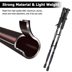 1Pair Lightweight Carbon Fiber Trekking Hiking Poles Walking Sticks Adjustable