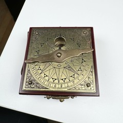 🔶RARE Vintage Antique Solar Calendar Pocket Compass : Villa Alcor Made In Spain