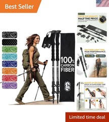 100% Carbon Fiber Adjustable Trekking Poles – Comfort Cork & EVA Foam Grips