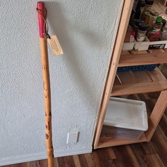 Oregon Trail Handmade Wood Hiking Staff Red Tan Unisex Adult Walking Pole