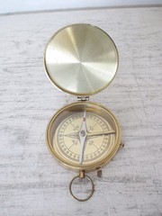 Vintage 3 Inch Compass Used Working with Red Velvet Pouch Unbranded
