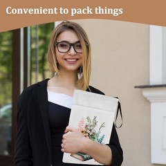 Book Sleeve Waterproof Book Protector Book Pouch with Zipper and Front Floral