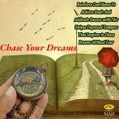 True North Compass – Go Confidently in The Direction of Your Dreams – Embossed