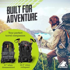 Lightweight Aluminum Trekking Poles – Collapsible Hiking Sticks for Travel & Bal