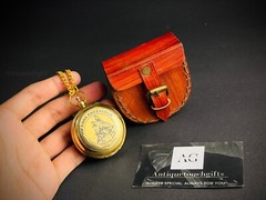 Custom Engraved Working Brass Compass With Pure Leather Case | Handmade Gift For