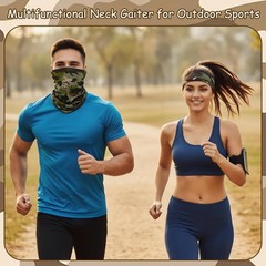 9 Pack Neck Gaiter Sun Protection Face Masks Breathable One Size, Camouflage