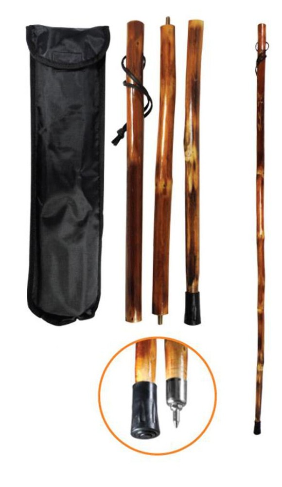 3 piece Wood Walking Stick – 55″ Collapsible