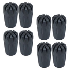 8Pcs Reusable Rubber Crutch Tips for Walking Hiking Pole Accessories Black