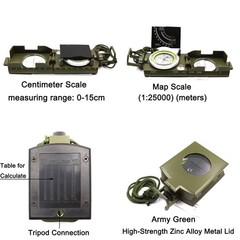 DETUCK Military Compass Metal Lensatic with Inclinometer, Night…