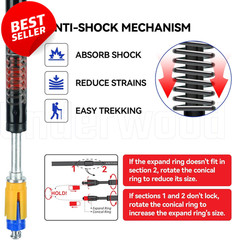 2 Pack Collapsible Trekking Poles Aluminum Adjustable Lightweight – US
