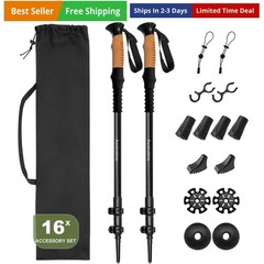100% Carbon Fiber Hiking Trekking Poles – Ultra Strong Carbon Hiking Sticks w…
