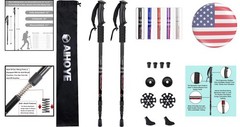 Ergonomic Walking Sticks for Hiking – 2 Pack Adjustable Poles for All Terrain