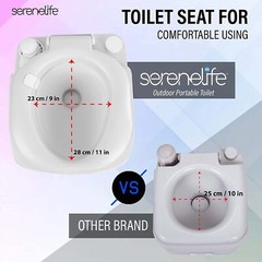 SereneLife SLCATL360 Portable Toilet 22L With Carry Bag+Spray