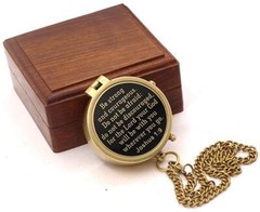 Be Strong And Courageous Joshua 19 Solid Brass Directional Engraved Compass B…